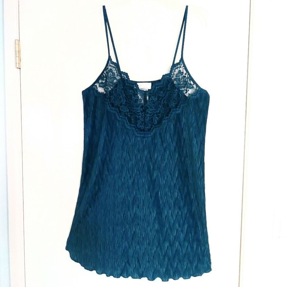 Vintage Dark Teal Lace Top Chemise Slip Dress